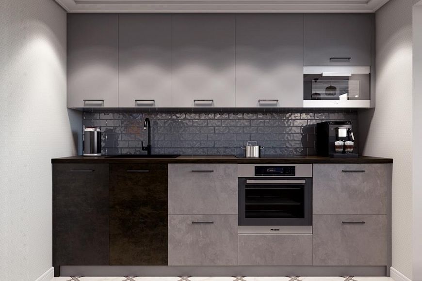 Монохромный цвет кухонных фасадов