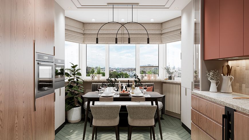 Кухня с эркером