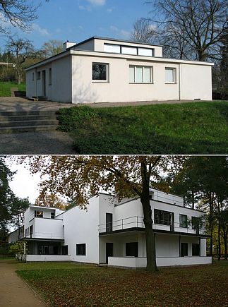 Дом ХаусамХорн в Веймаре.
Один из домов мастеров в Дессау.